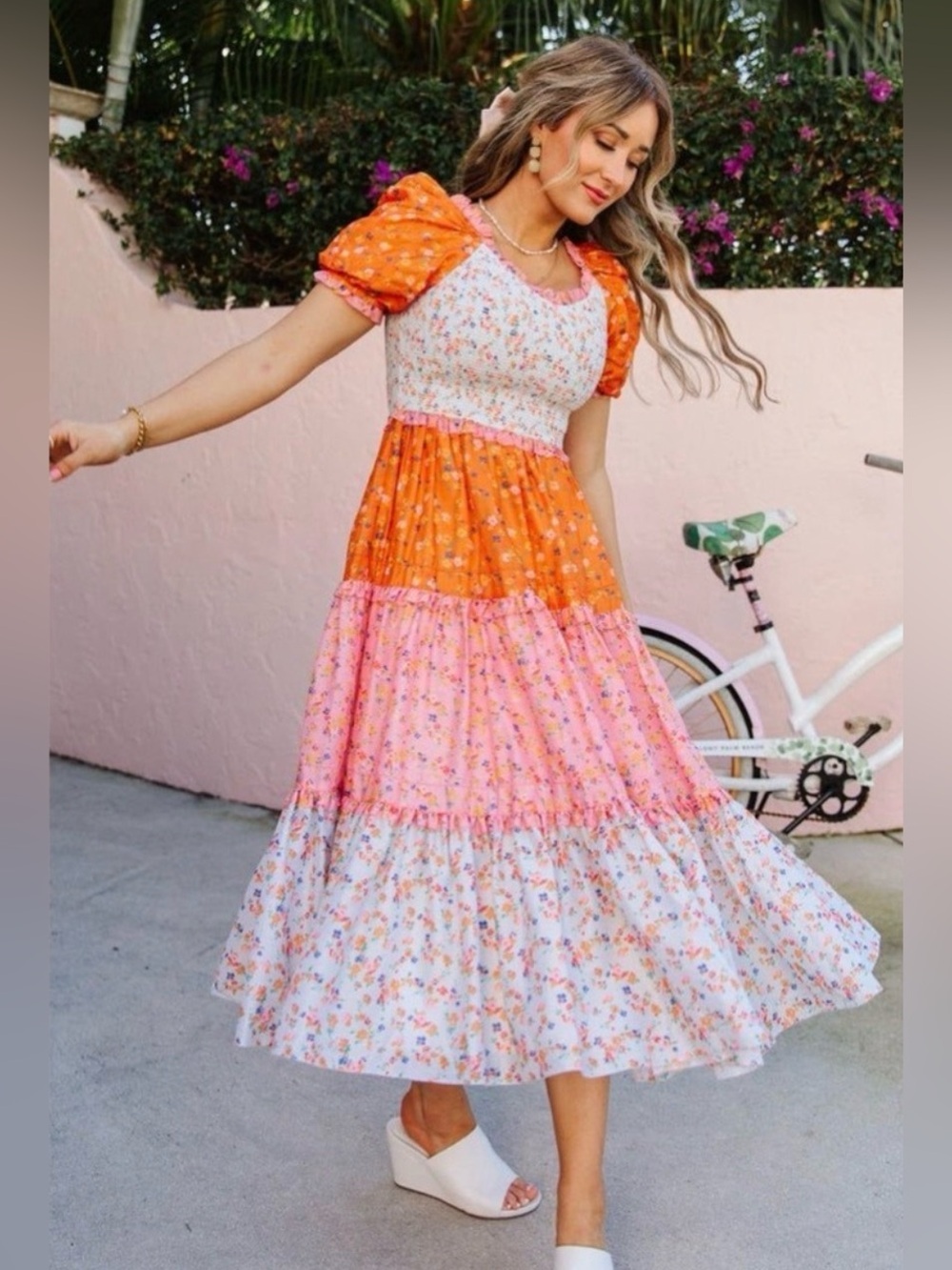🌸 NWT Ivy City Co Emily Dress in Sorbet - Floral Midi - Cottagecore - Viral - Picture 3 of 8